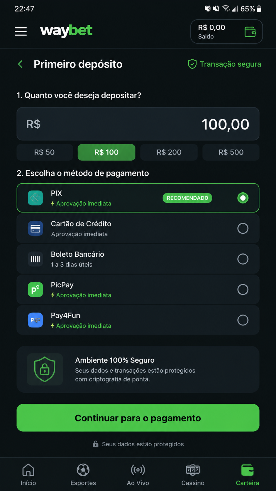 Waybet screenshot
