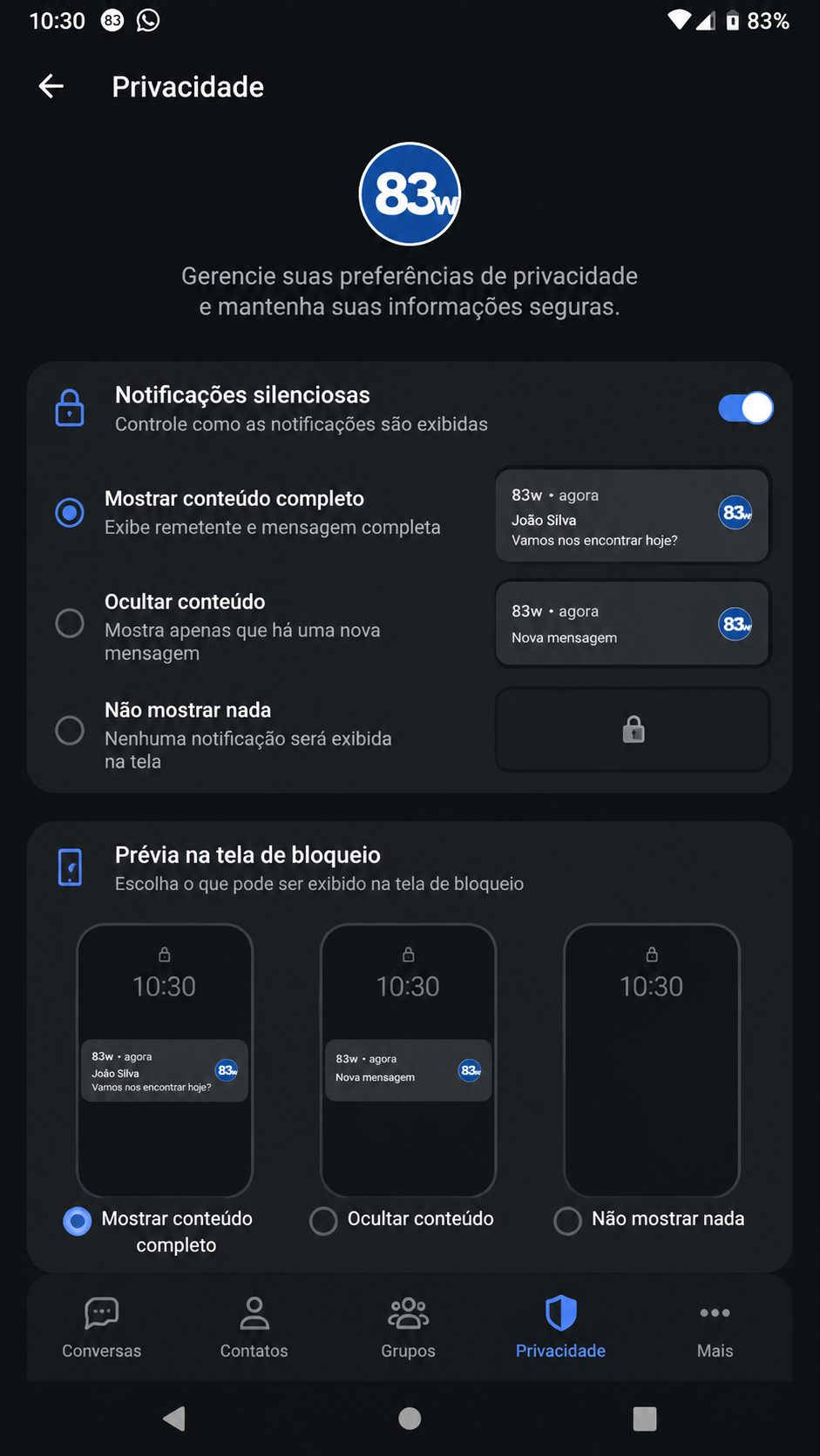 83w screenshot